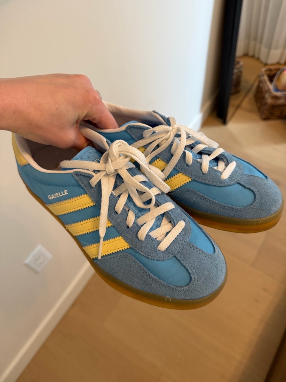 adidas Gazelle Women’s Sneakers in Light Blue and Yellow